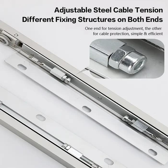 Kit de quincaillerie latérale pour porte coulissante synchrone verticale silencieuse bidirectionnelle pour armoire