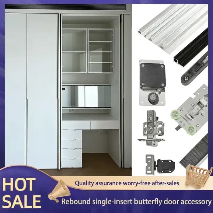 Quincaillerie de porte papillon à poussoir en acier inoxydable pour placard et armoire