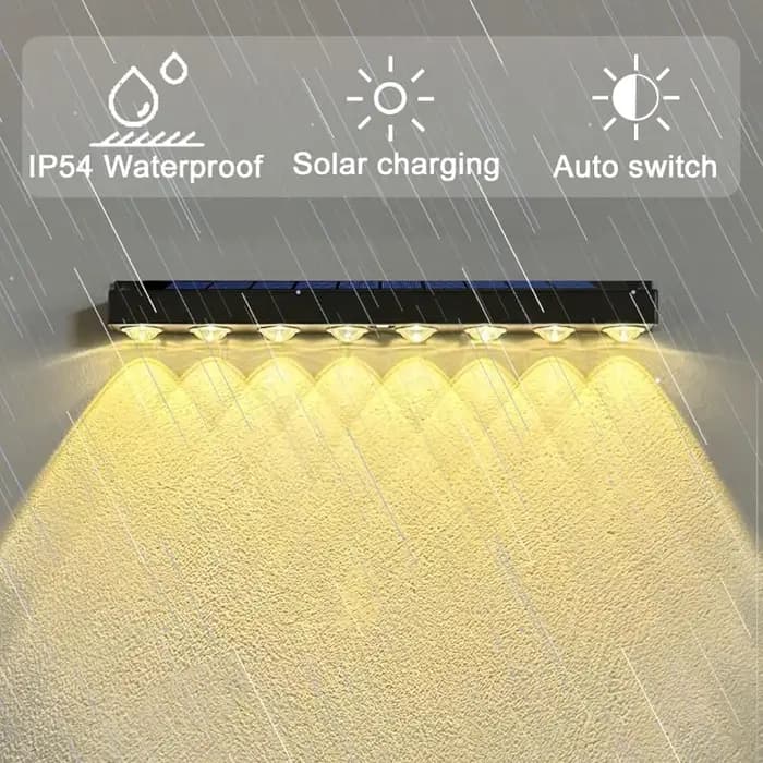 Lumières de clôture solaires, panneaux solaires d'extérieur, charge automatique, interrupteur marche/arrêt pour jardins, porches, patios, ponts, clôtures