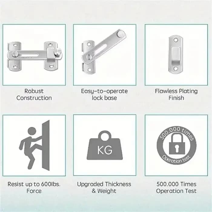 1 Pièce Loquet Coulissant en Acier Inoxydable pour Porte de Grange