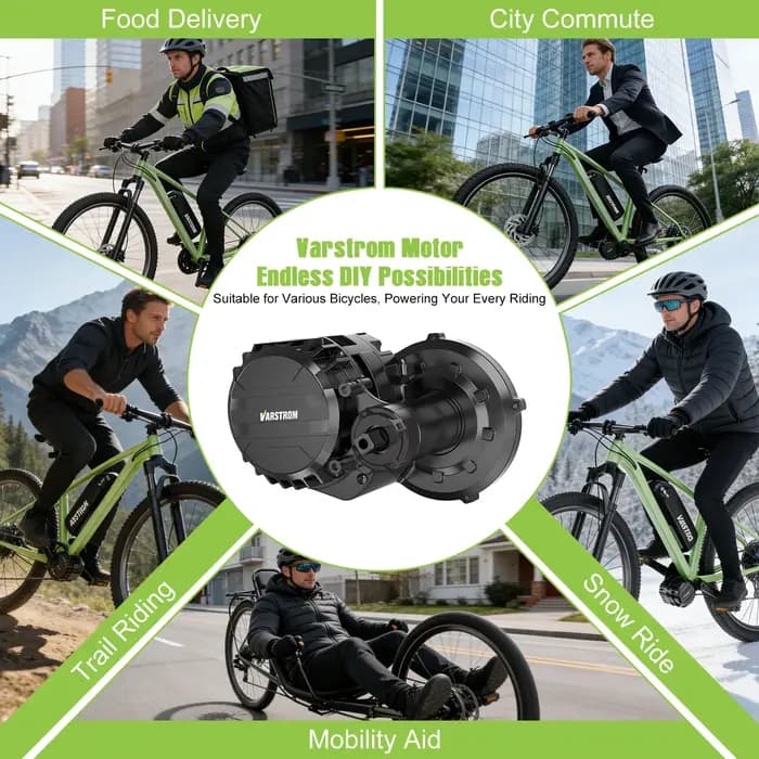 Kit moteur central Varstrom VSM01 48V 750W 130Nm avec capteur de couple pour conversion de vélo électrique
