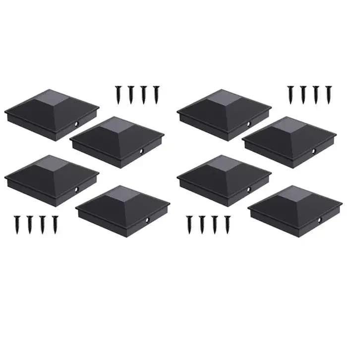 8PCS Capuchons de poteau de clôture de 5 pouces avec 16 vis et installation facile