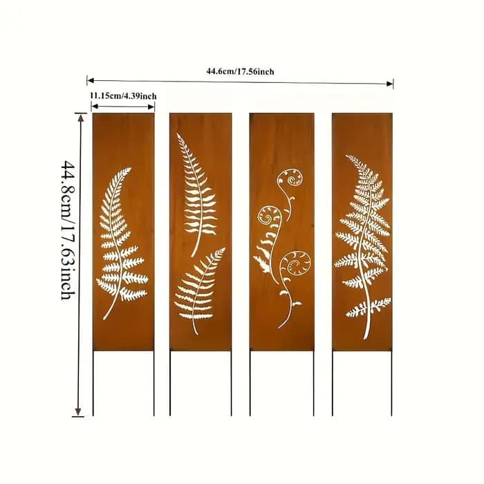 Lot de 4 panneaux de séparation en fer forgé rustique