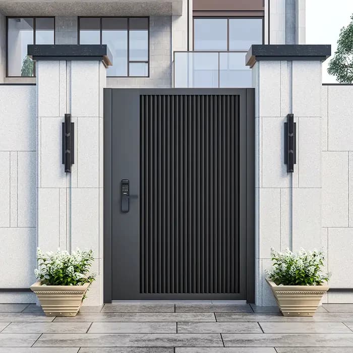 Porte de cour en alliage d'aluminium, porte d'entrée de jardin de villa, clôture extérieure, porte d