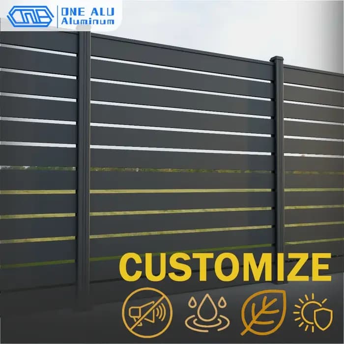 Panneau de clôture moderne en aluminium à lames orientables, thermolaqué, pour jardin, mur de séparation, cour, balcon, terrasse, extérieur