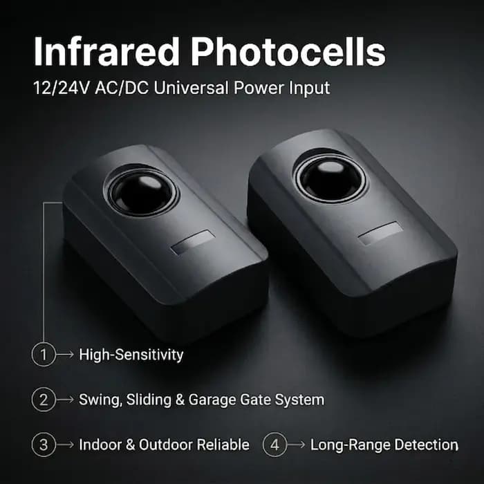 Détecteur infrarouge de sécurité automatique 12V 24V AC/DC pour portail, capteur de faisceau photoél