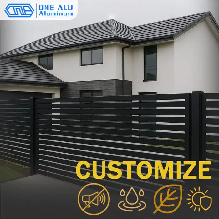 Panneau de clôture moderne en aluminium à lames orientables, thermolaqué, pour jardin, mur de séparation, cour, balcon, terrasse, extérieur