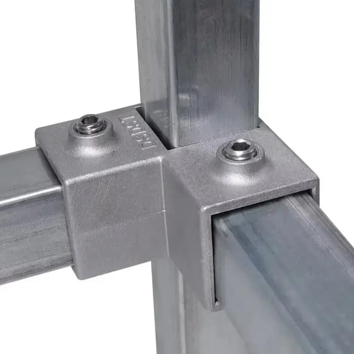 Connecteur coudé en alliage d'aluminium pour tube carré 20x20mm et 25x25mm