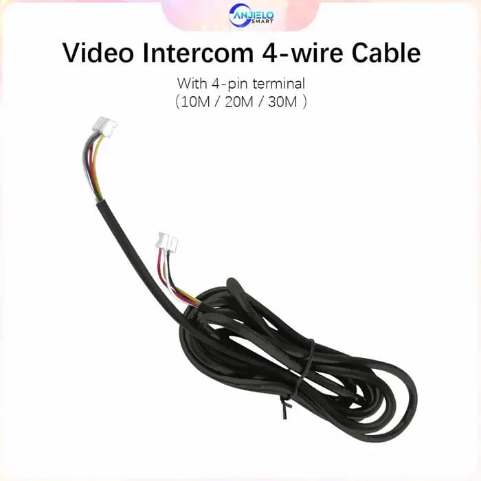 ANJIELO Câble de système d'interphone vidéo à 4 fils avec terminal à 4 broches Connecteur mâle 10M 2