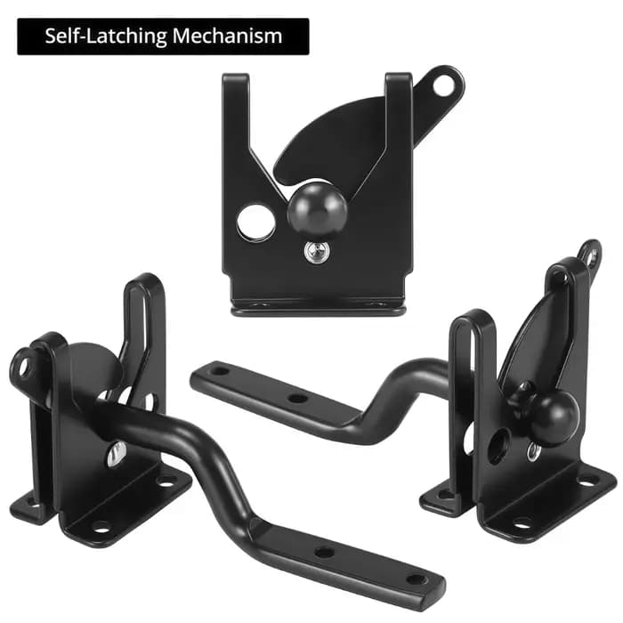 Loquet de portail automatique robuste avec boulon en acier au carbone, fermeture automatique, pour clôture de pâturage, jardin, ferme, quincaillerie de jardin durable