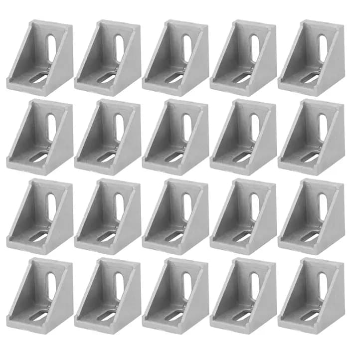 Support d'invite d'angle en aluminium, angle droit, type L, profilé en aluminium 3030, 2 trous, 20 p
