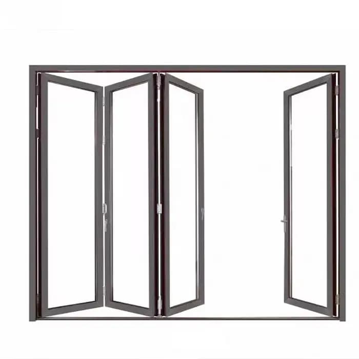 Portes pliantes en alliage aluminium Patio prix maison pivote en verre système de cadre de porte en