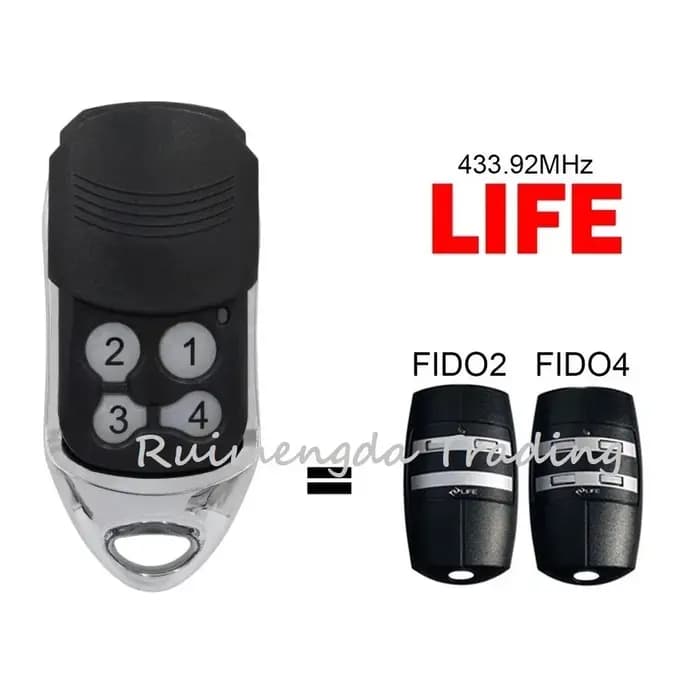 LIFE FIDO2 FIDO4 télécommande de Garage VIP2 VIP4 VIP2R VIP4R STAR2 STAR4 BRAVO2 BRAVO4 transmetteur de commande de porte 433.92MHz