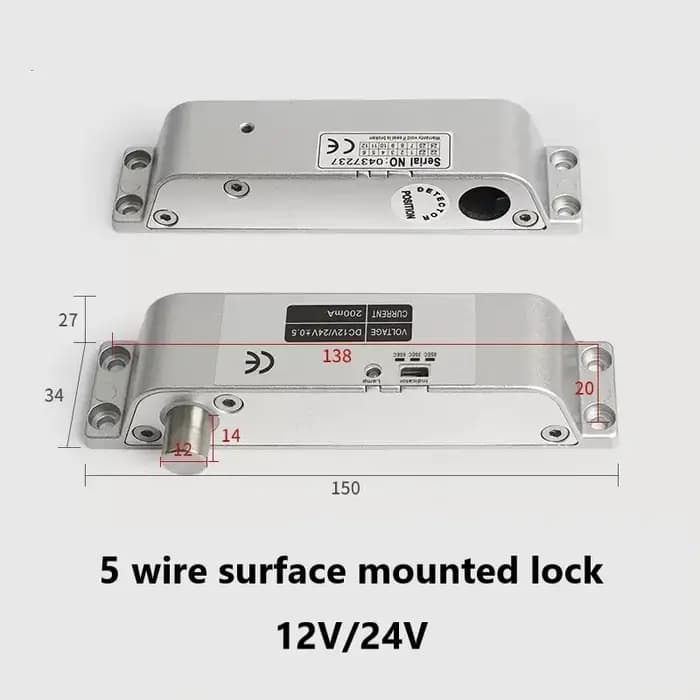 Serrure à pêne dormant électrique, mode sécurisé DC12V avec temporisation réglable pour contrôle d'accès, serrures à mortaise électroniques
