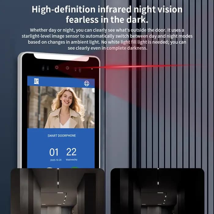 ANJIELO TUYA Interphone Vidéo Intelligent 5-en-1 avec Déverrouillage par Reconnaissance Faciale IA pour Villas