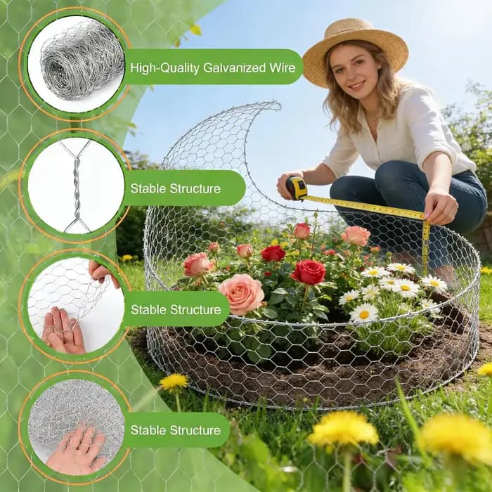 Filet de clôture agricole 5m/10m/15m, grillage hexagonal robuste pour volailles et animaux de compagnie, barrière de jardin en rouleau