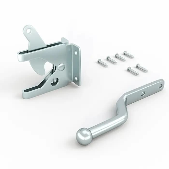 Charnière de porte de clôture galvanisée avec serrure à loquet pour serrure de clôture extérieure enduit de zinc résistante aux intempéries pour portails de jardin et clôtures