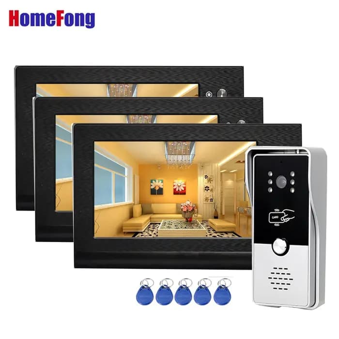 Homefong 7 pouces RFID interphone maison vidéo porte téléphone sonnette avec caméra