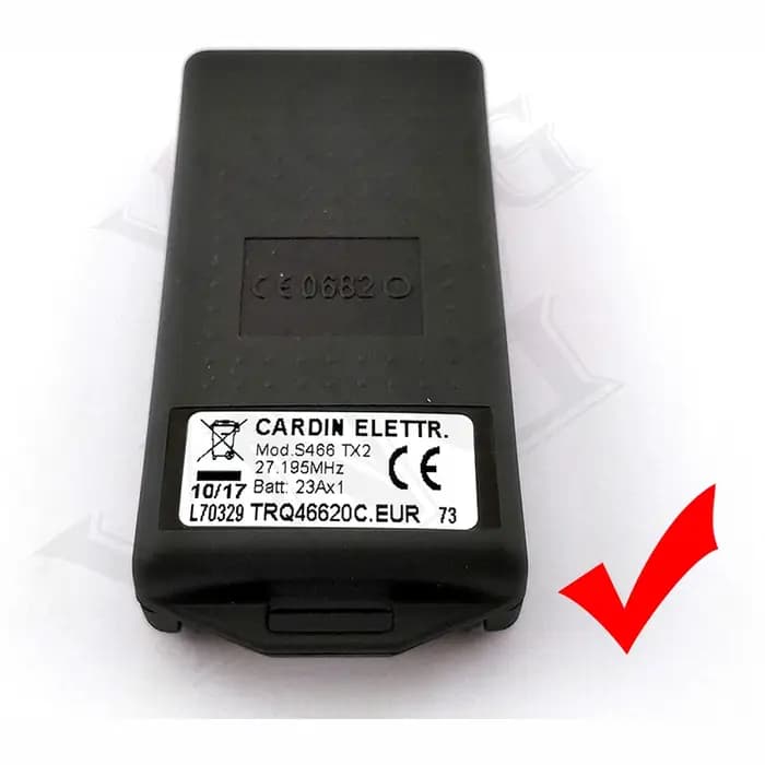 Pour CARDIN S466 TX2 TX4 S738 TX2 TX4 S48 TX2 TX4 S38=S738 Télécommande de portail Ouvre-porte de garage 27