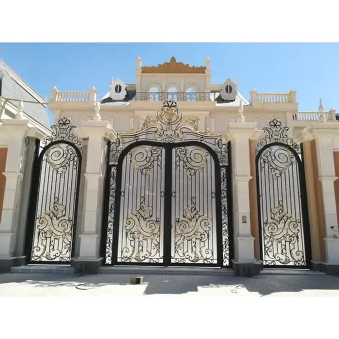 Porte en fer doré de luxe
