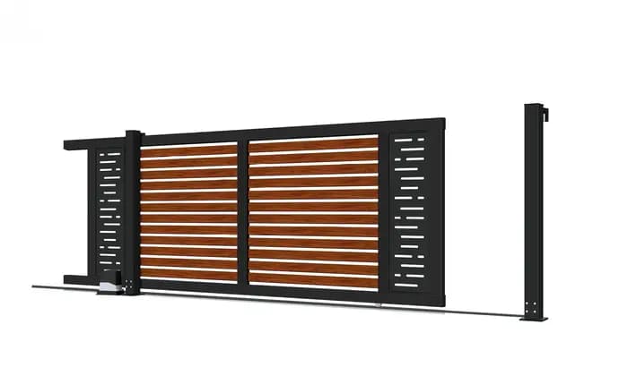 Porte coulissante d'entrée extérieure en aluminium métallique galvanisé enduit de poudre noire résidentielle