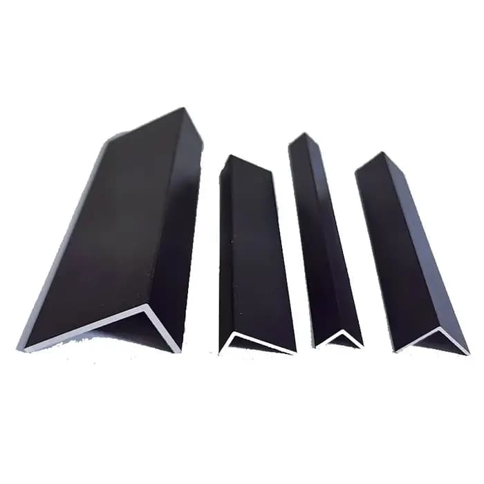 Profilé en alliage d'aluminium en forme de L en aluminium à Angle droit de couleur noire