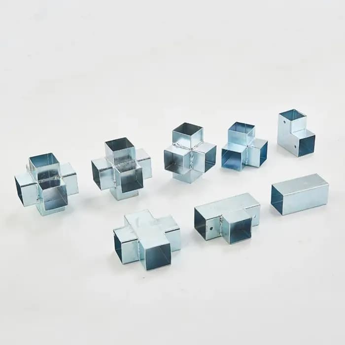 4 pièces 40MM 50MM tube carré 90 degrés angle droit deux voies trois
