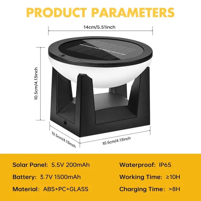 Poteau solaire extérieur lumière pilier solaire lumières moderne LED clôture pont capuchon lampe IP65 étanche lanterne paysage colonne éclairage