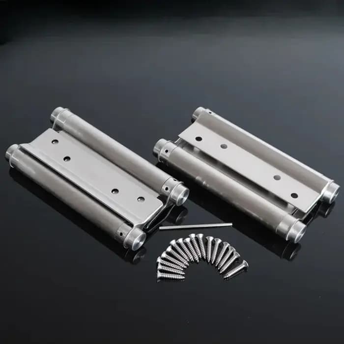 Charnière à ressort en acier inoxydable pour porte de liberté, fermeture automatique, bidirectionnelle, charnière pivotante pour touristes, 6 po, 2 pièces