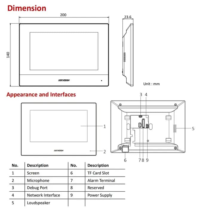 Hikvision DS-KIS604-S (C) Kit d'interphone vidéo DS-KV8113-WME1 (C) DS-KH6320-WTE1 commutateur POE Standard Station de porte moniteur WIFI