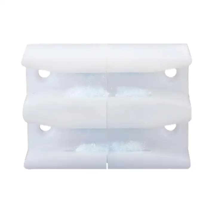 Guide de sol pour porte coulissante en verre en plastique, blanc, 67x46x23 mm