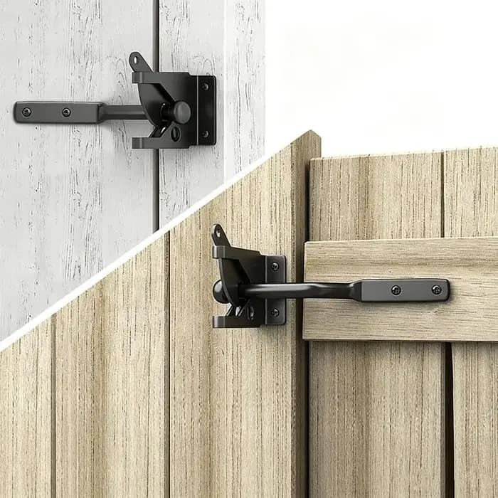 Loquet de portail automatique en acier au carbone avec pêne pour clôture de pâturage, jardin et ferme, fermeture automatique, quincaillerie de jardin