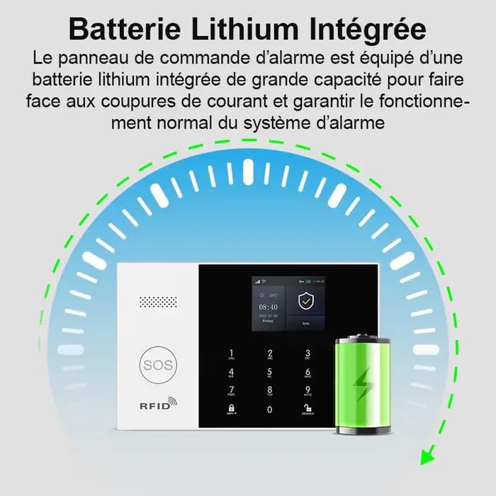 PGST kit sécurité alarme anti intrusion WiFi 2G GSM 4G Works with Tuya Smart Life système sans fil connecté pour maison commerce surveillance mobile installation rapide protection 24h sur 24