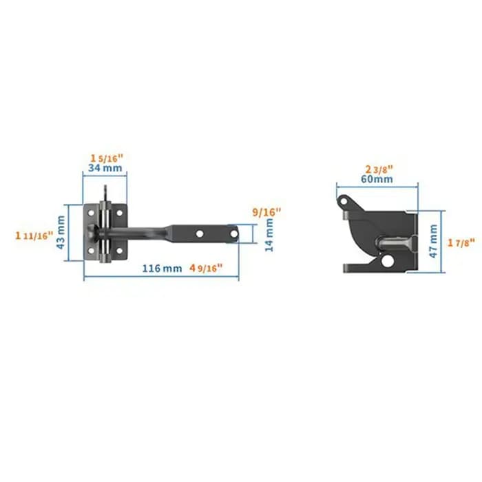 Loquet de porte autobloquant monté sur poteau, loquet de porte de clôture robuste et automatique, boulon de verrouillage de jardin, fournitures de clôture à boucle
