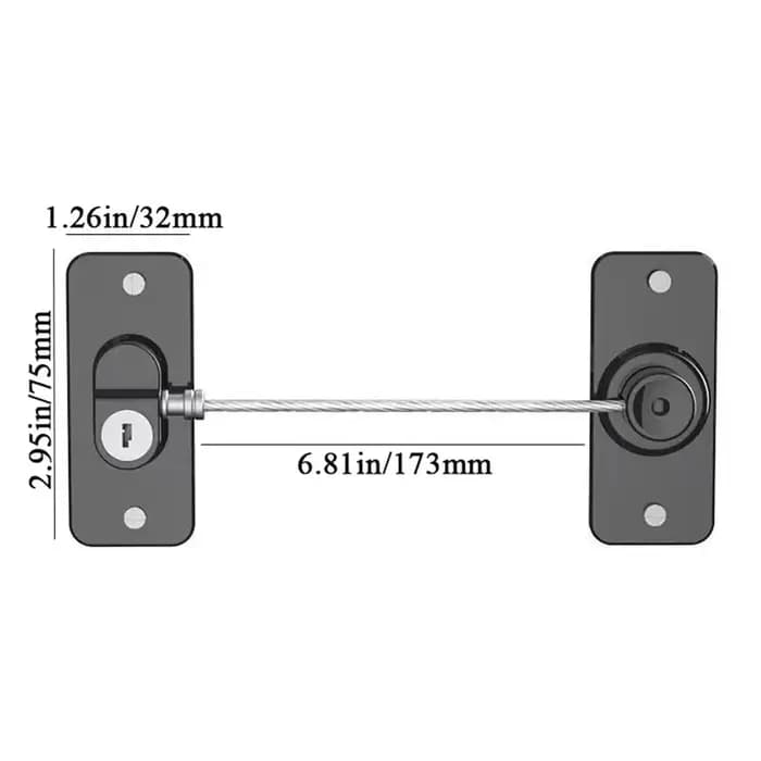 Serrure de fenêtre rotative en plastique avec clé