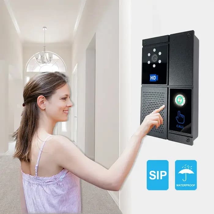 Interphone vidéo SIP HD avec boîtier métallique anti-choc