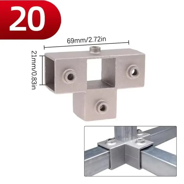 Tube carré 20x20mm, tube carré en alliage d'aluminium 30x30mm
