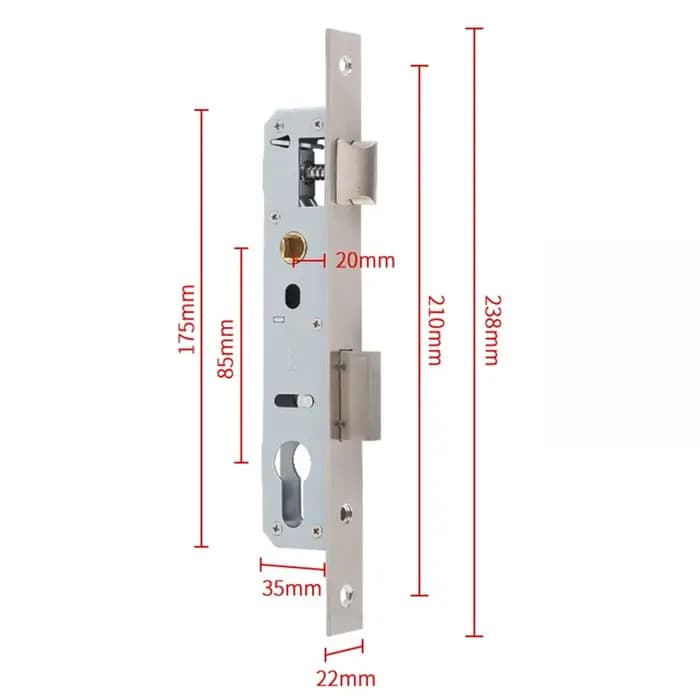 Serrure de porte universelle en aluminium 8520/8525/8530/8535, corps de serrure simple et multipoint