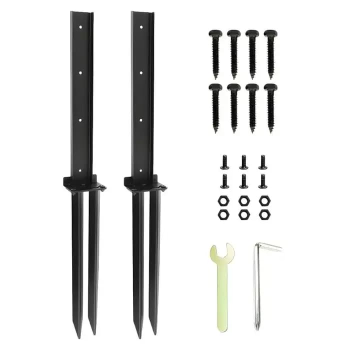 Ensemble fixation poteaux clôture durables, 2 pièces, Construction en fer, Support à H pour espace e