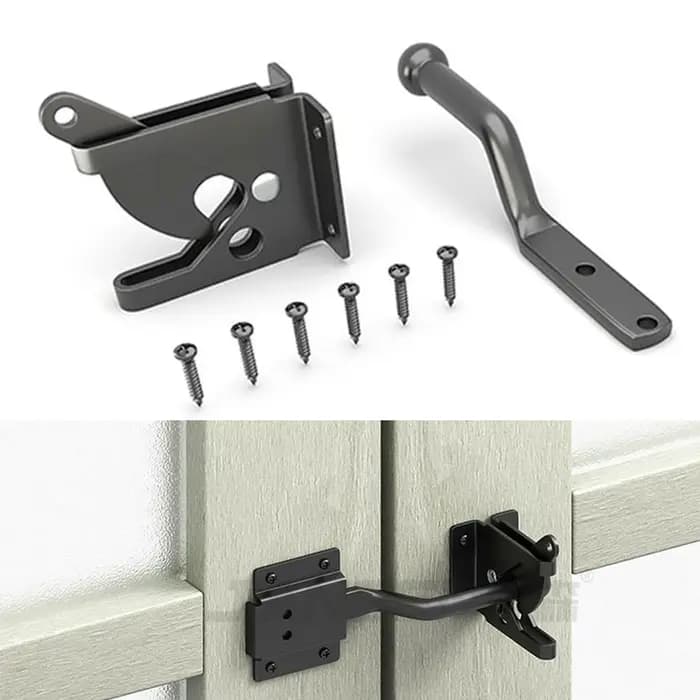 Loquet de portail automatique avec pêne en acier au carbone pour clôture de pâturage, jardin et ferm