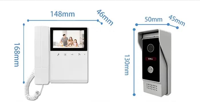 Interphone vidéo filaire avec écran IPS 4,3 pouces, 1V1, visiophone, caméra de porte