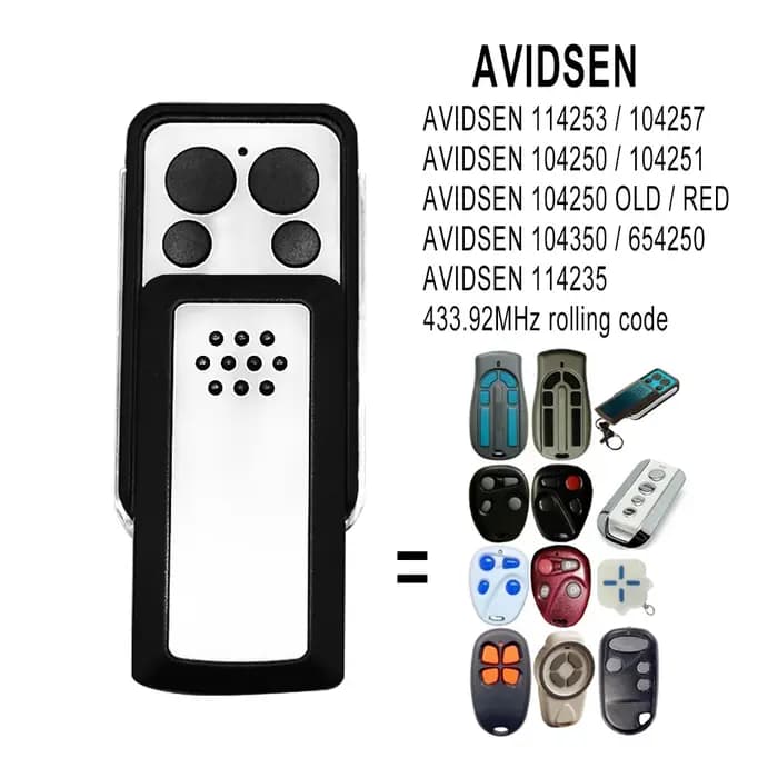 3pc Avidsen 114253 Télécommande de porte de garage 433Mhz