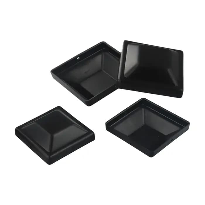 Capuchons de poteau de clôture en PP noir, 3-5/8 pouces, pour poteau en bois 4x4, protection contre les intempéries, accessoires de clôture de jardin, 4 pièces