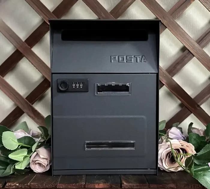 Boîte aux lettres extérieure en métal Nordi, boîte aux lettres murale noire pour maison et jardin av