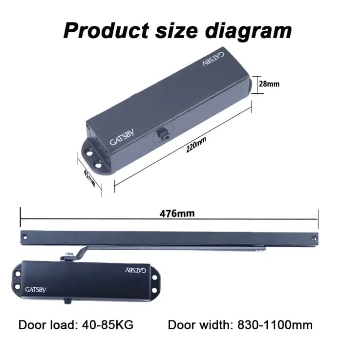 Ferme-porte de type rail de guidage de porte en alliage d'aluminium