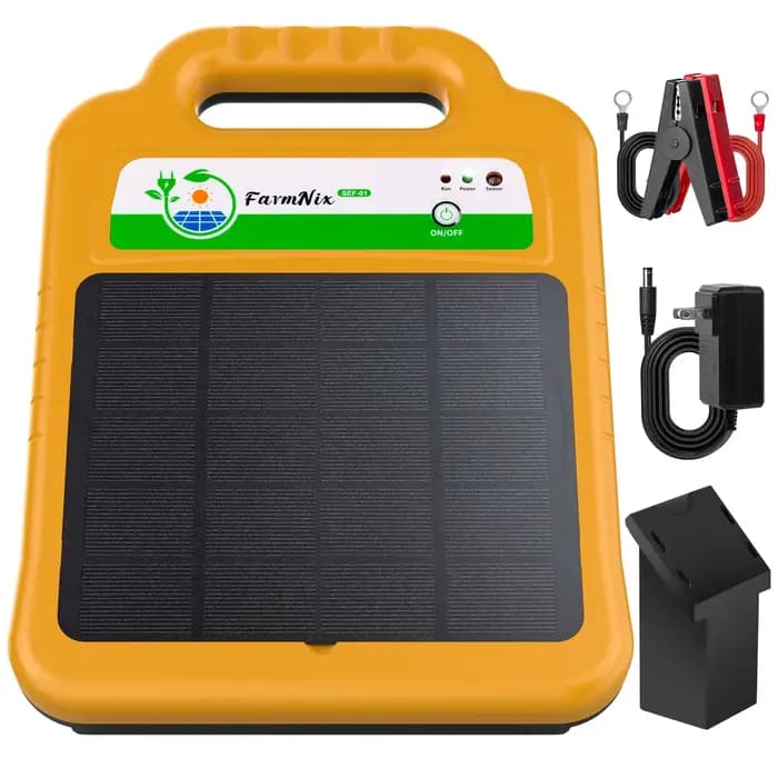 Électrificateur de clôture électrique solaire, 16KM/10 Miles, 0.2 J, 8KV, chargeur de clôture électr