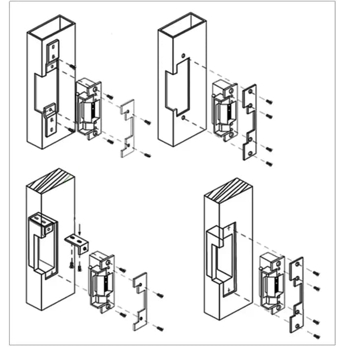 Serrure à gâche électrique sans NC, déverrouillage en cas de panne, serrures électroniques sécurisées pour système de contrôle d'accès de porte RFID