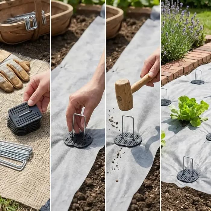 Piquets de jardin en acier galvanisé en forme de U avec joints d'étanchéité
