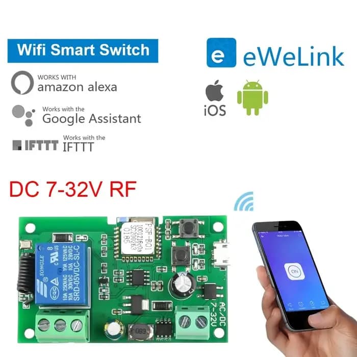 Ewelink WIFI RF 7-32v Module d'ouverture de porte de Garage contrôleur
