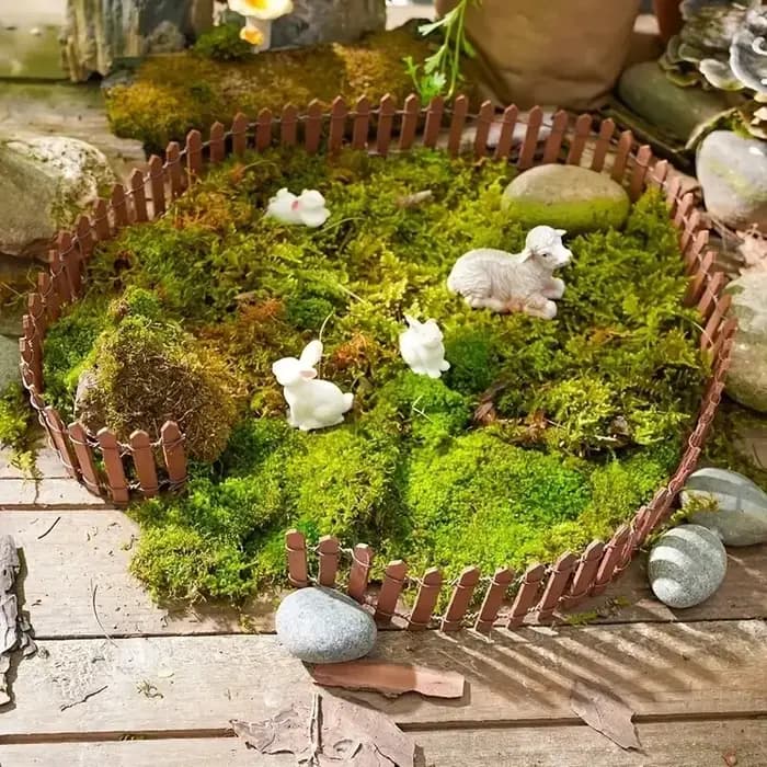 Mini clôture, décoration de jardin et de bonsaï, clôture de jardin de conte de fées, décoration en bois, projet artisanal, Mini clôture à piquets, 1 pièce